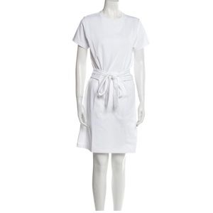 Vince crew neck White t-shirt dress with detachable belt, size XL